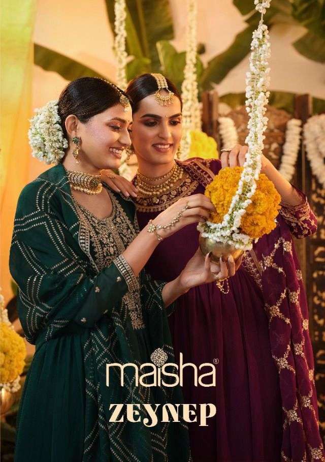 zeynep by maisha georgette beautiful fancy suit exporter