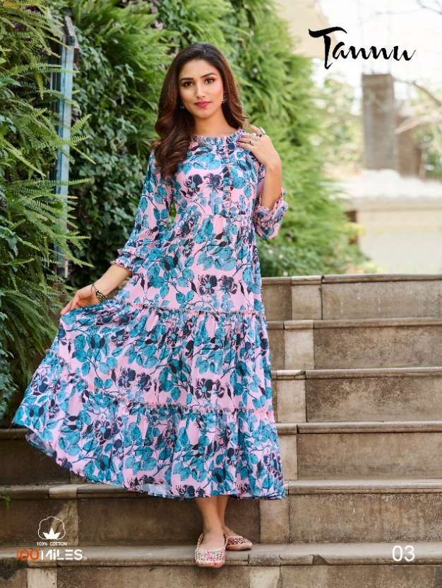 100 miles tannu georgette fancy long dresses collection