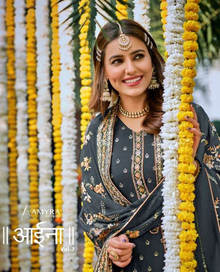 amyra aaina vol 7 exclusive embroidery fancy salwar kameez