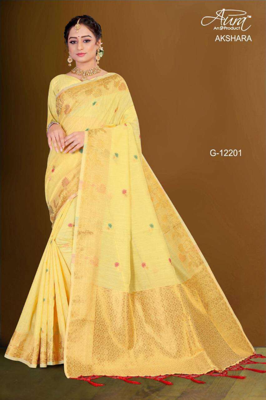 aura akshara chanderi cotton sarees collection