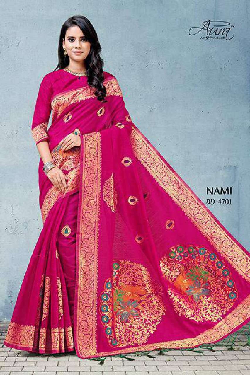 aura nami chanderi cotton sarees latest design