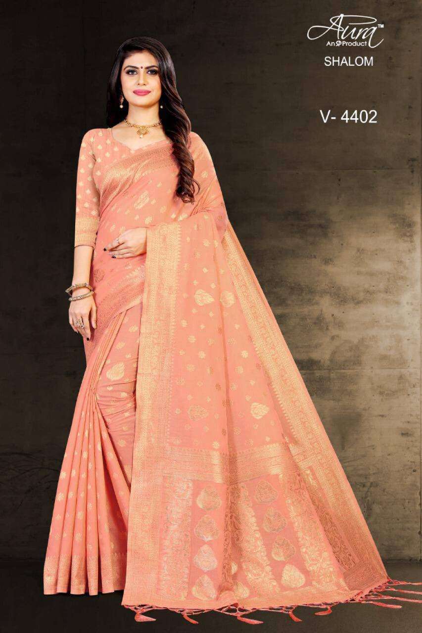 aura shalom chanderi cotton latest sarees collection