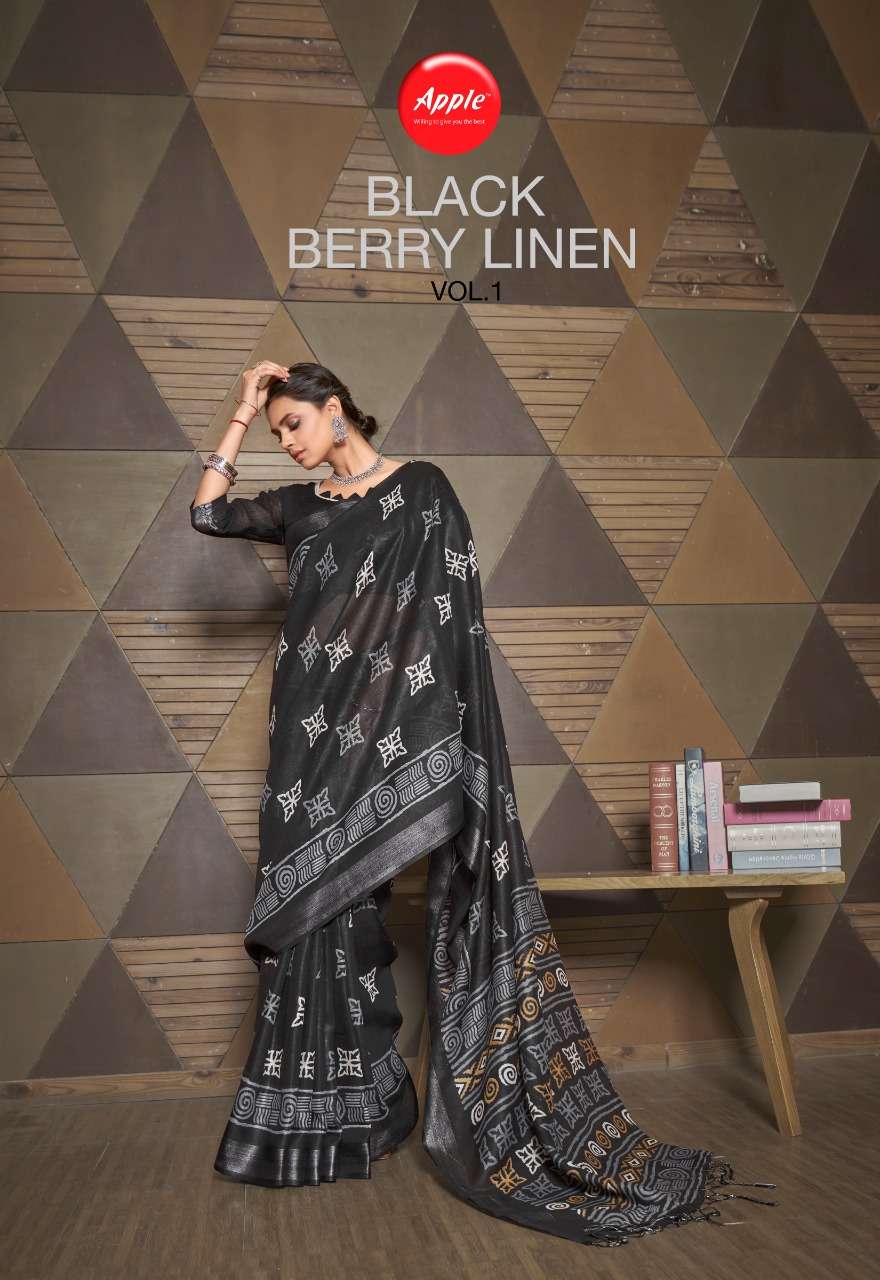 black berry linen vol 1 by apple pure linen fancy sarees