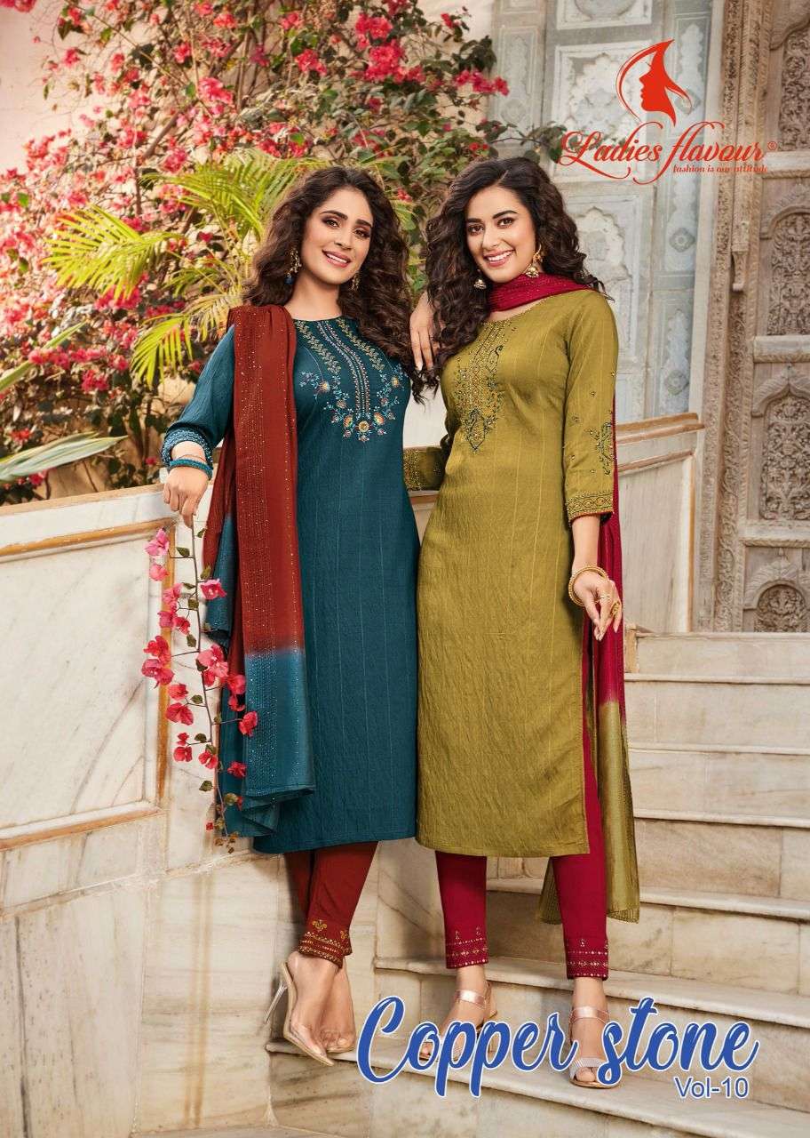 copper stone vol 10 by ladies flavour readymade casual salwar kameez