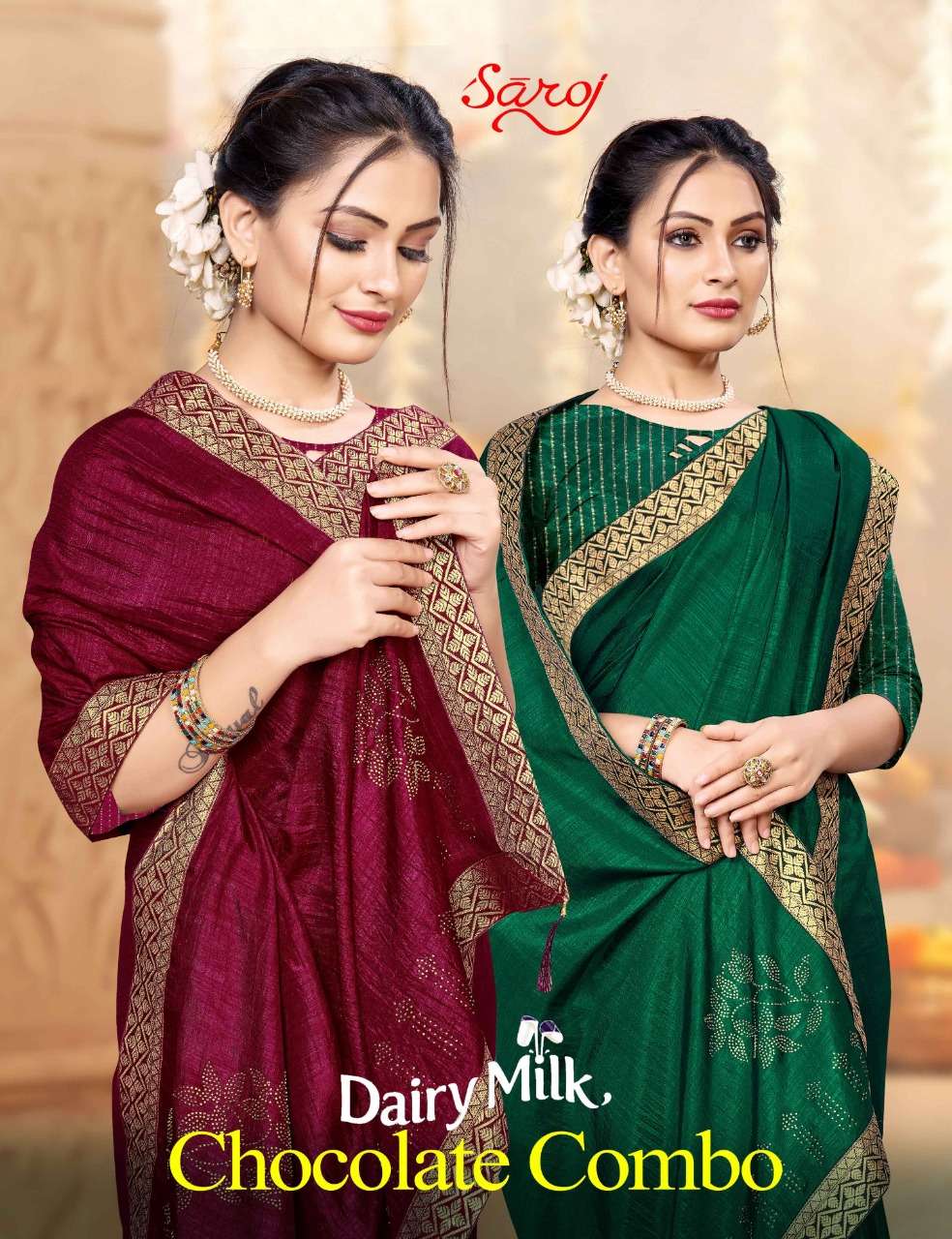 dairy milk by saroj vichitra silk casual wear fancy sarees