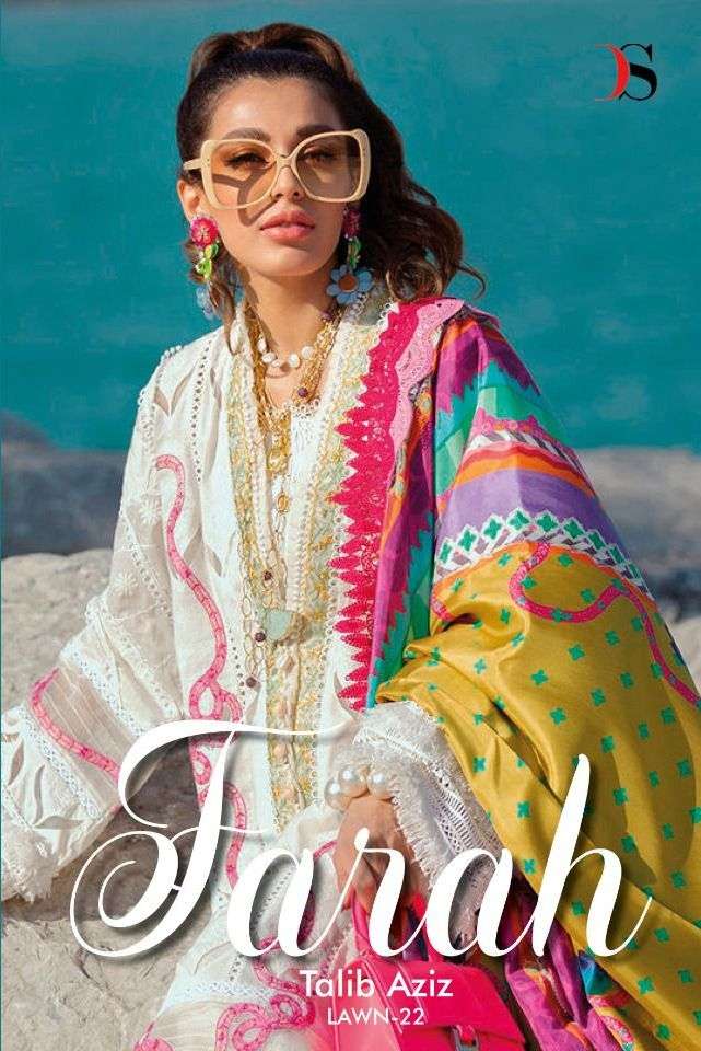 deepsy farah talib aziz lawn 22 cotton pakistani suits