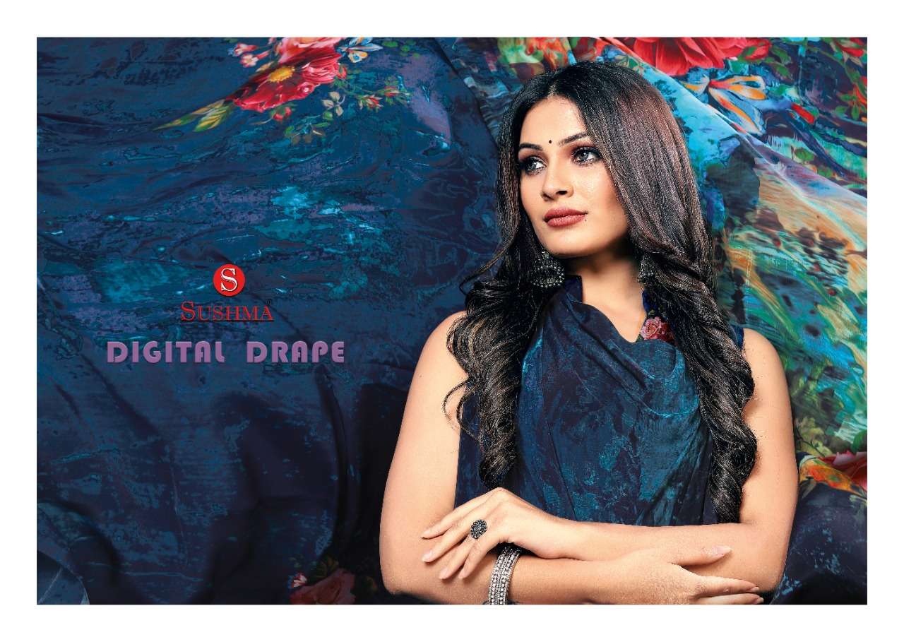 digital drape by sushma crape digital printed fancy sarees