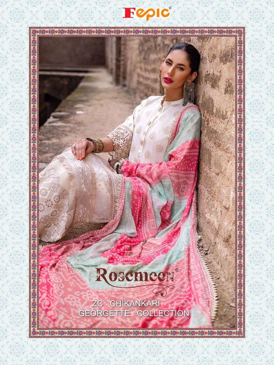fepic zc chikankari georgette pakistani suits collection