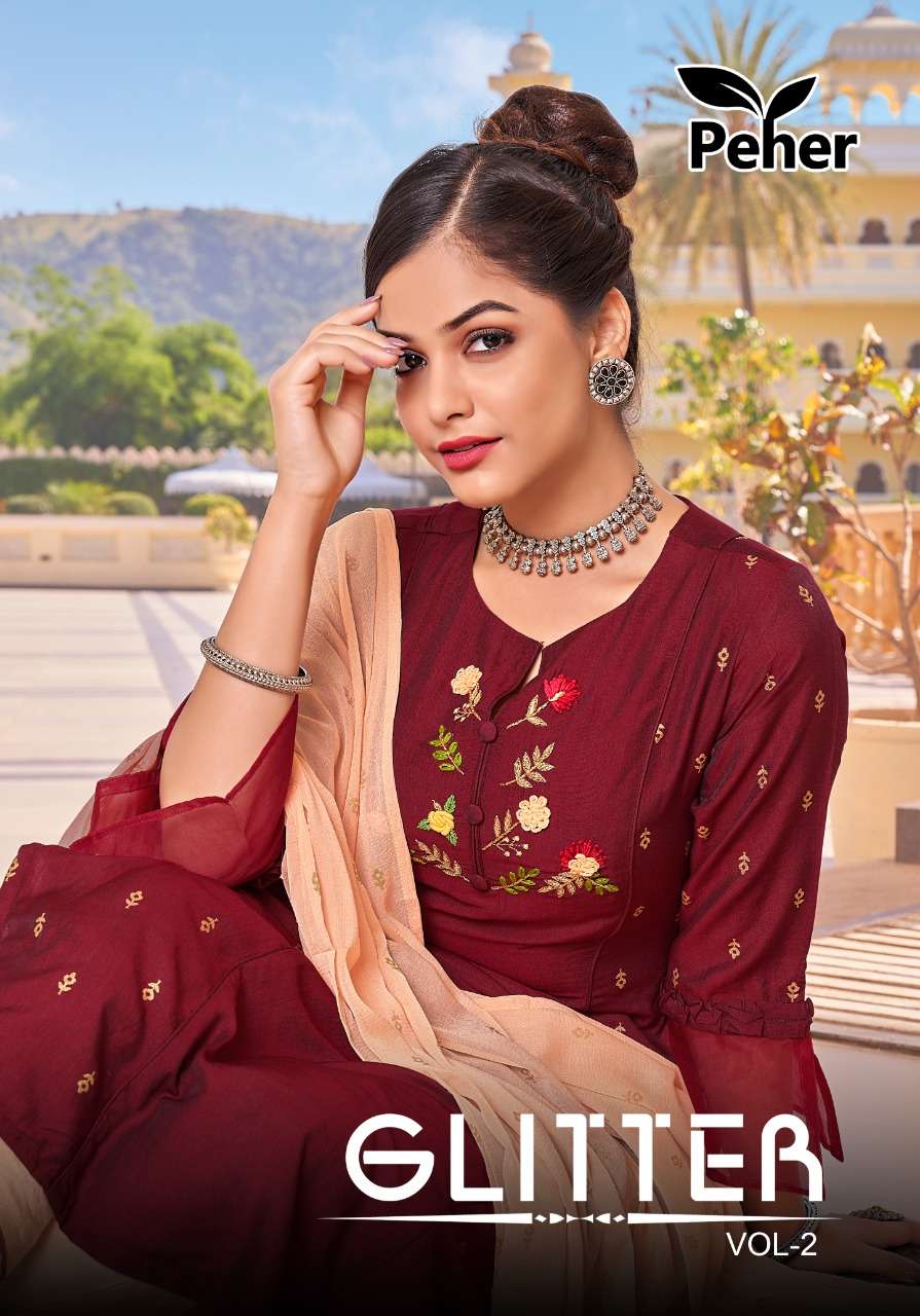glitter vol 2 by vivils silk readymade casual salwar kameez
