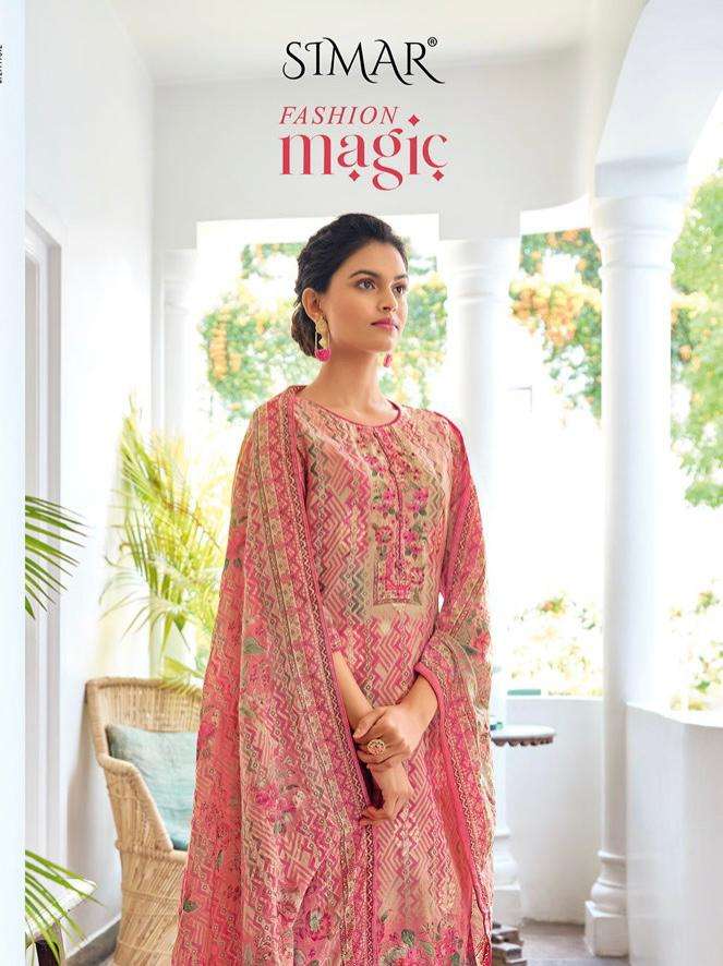 glossy simar magic 594-601 series cotton suits 
