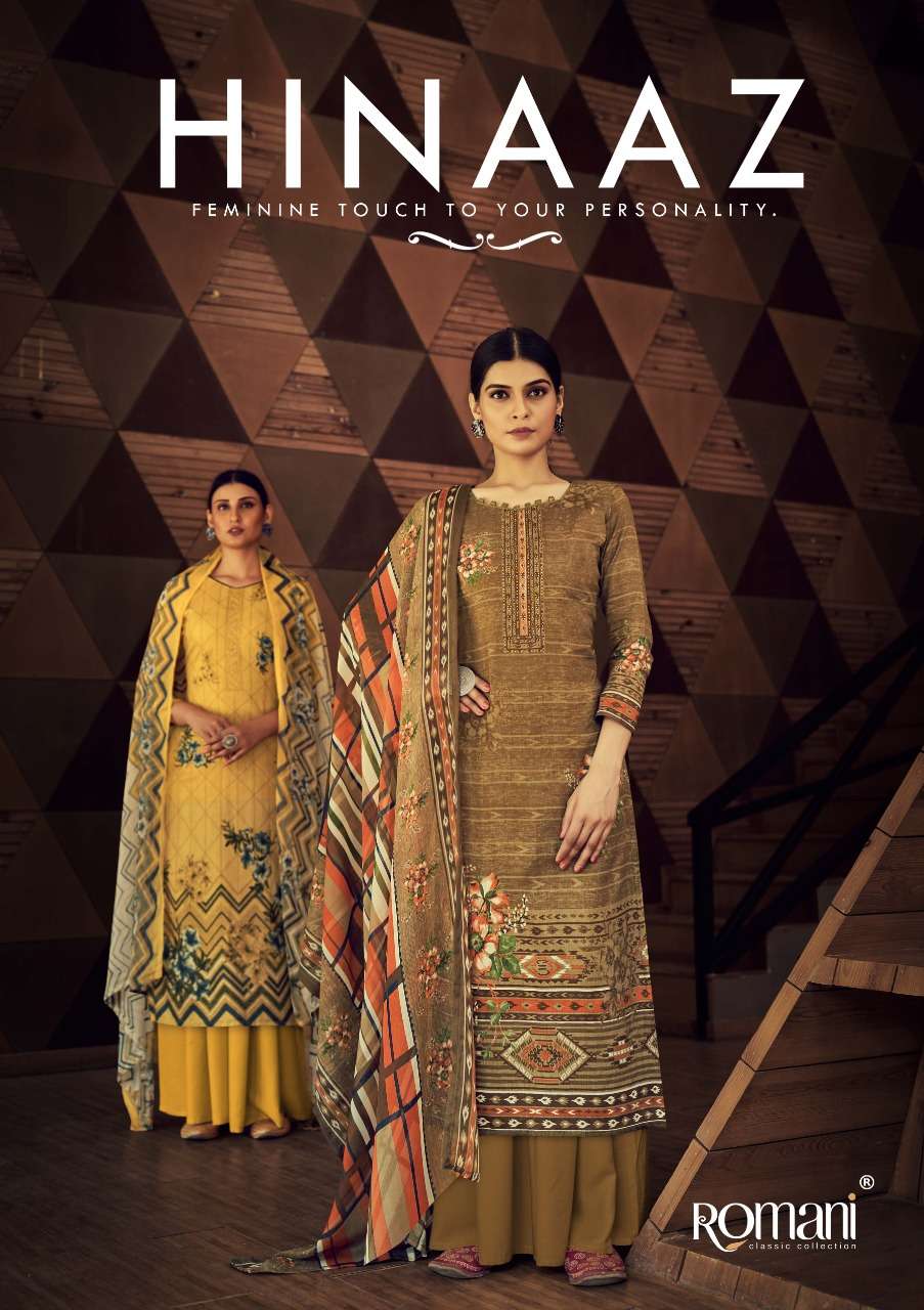 hinaaz by romani jam cotton summer wear dress materials