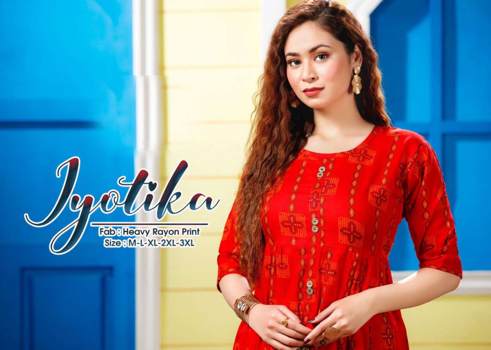 JYOTIKA HEAVY RAYON  WITH PRINT KURTI CATALOG WHOLESALER BEST RATE