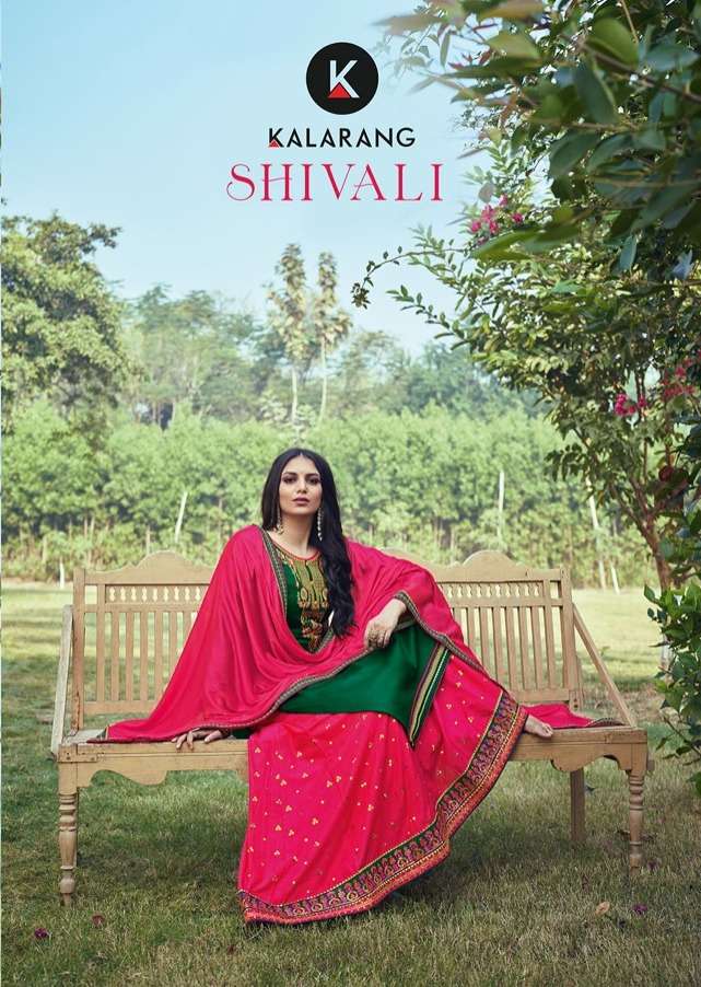 kalarang shivali jam silk cotton lehenga style fancy suits