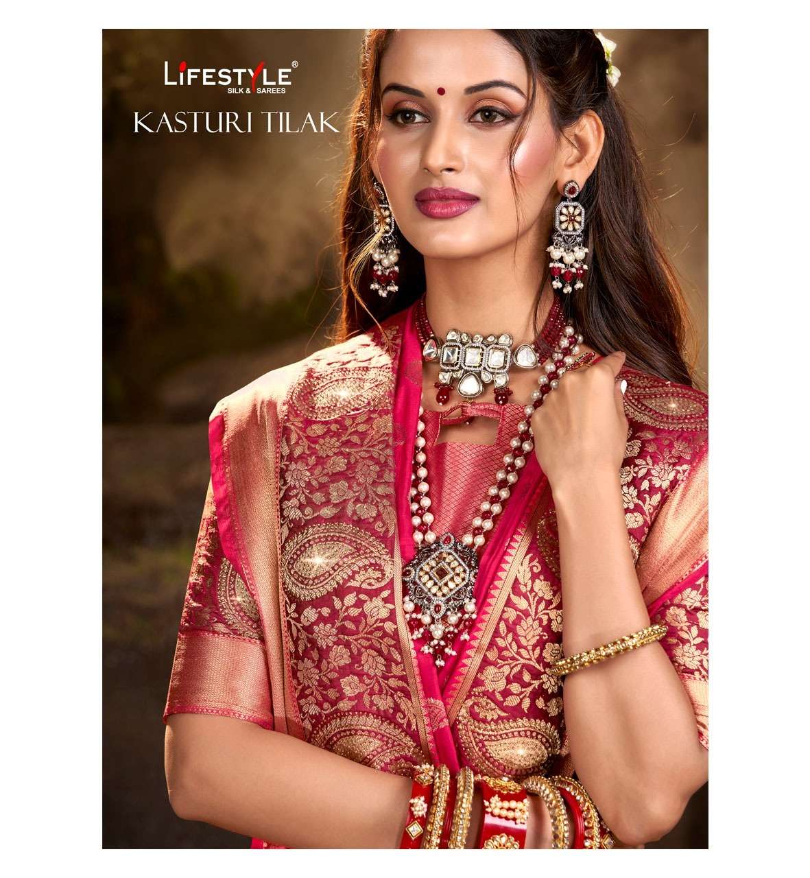 kasturi tilak vol 1 by lifestyle nylon raw silk fancy sarees