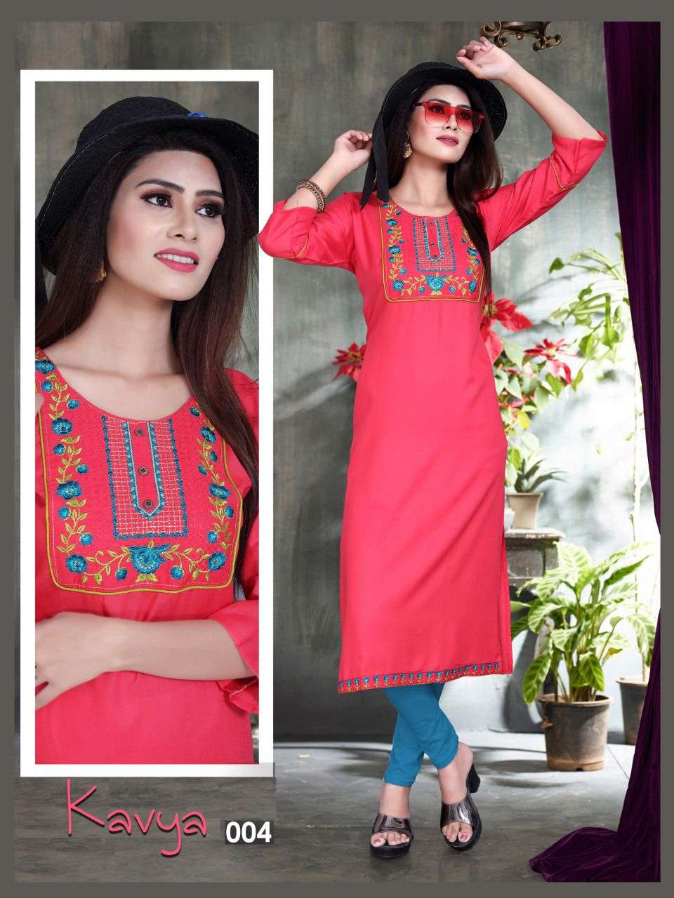Kavya Vol.3 BY AAGYA HEAVY RAYON WITH WORK KURTI CATALOG WHOLESALER BEST RATE