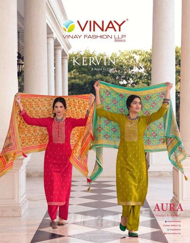 kervin aura by vinay silk jacquard traditional wear fancy suits