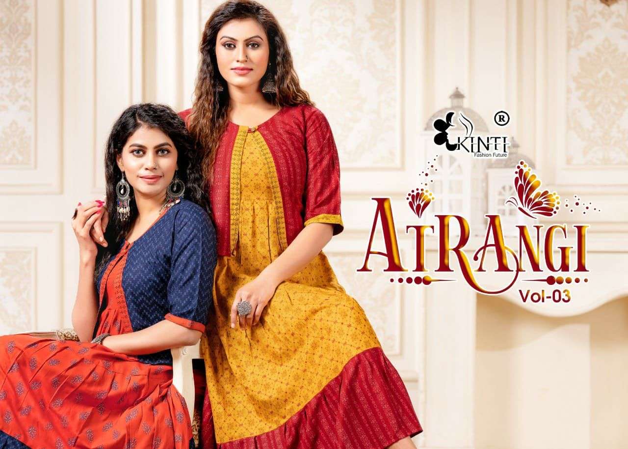 kinti atrangi vol 3 kurti with jacket pattern 