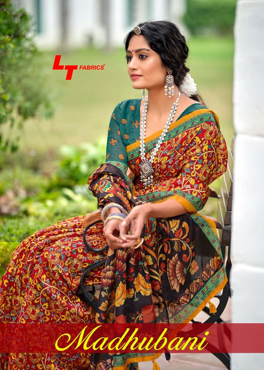 lt fashions madhubani pure chanderi digital print sarees 