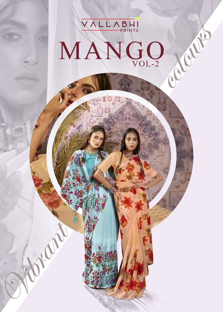 mango vol 2 by vallabhi chiffon printed casual wear sarees