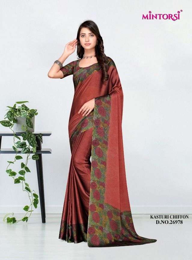mintorsi kasturi chiffon printed black cadbury sarees
