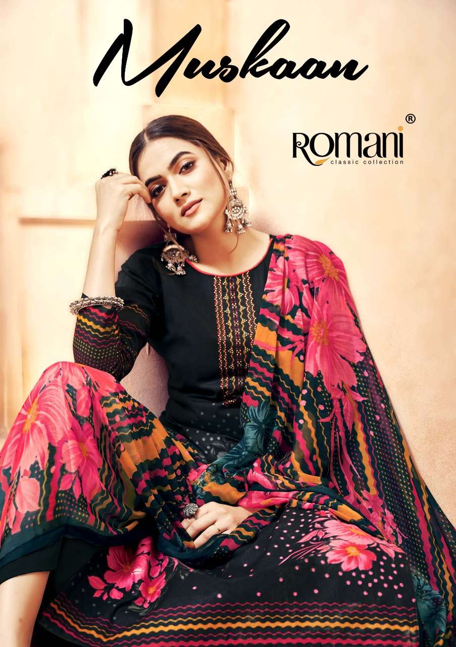 muskaan by romani cambric cotton dress materials