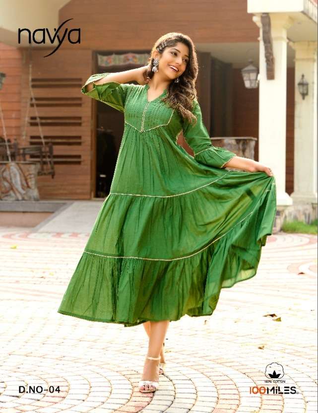 navya by 100 miles cotton fancy gown kurti supplier