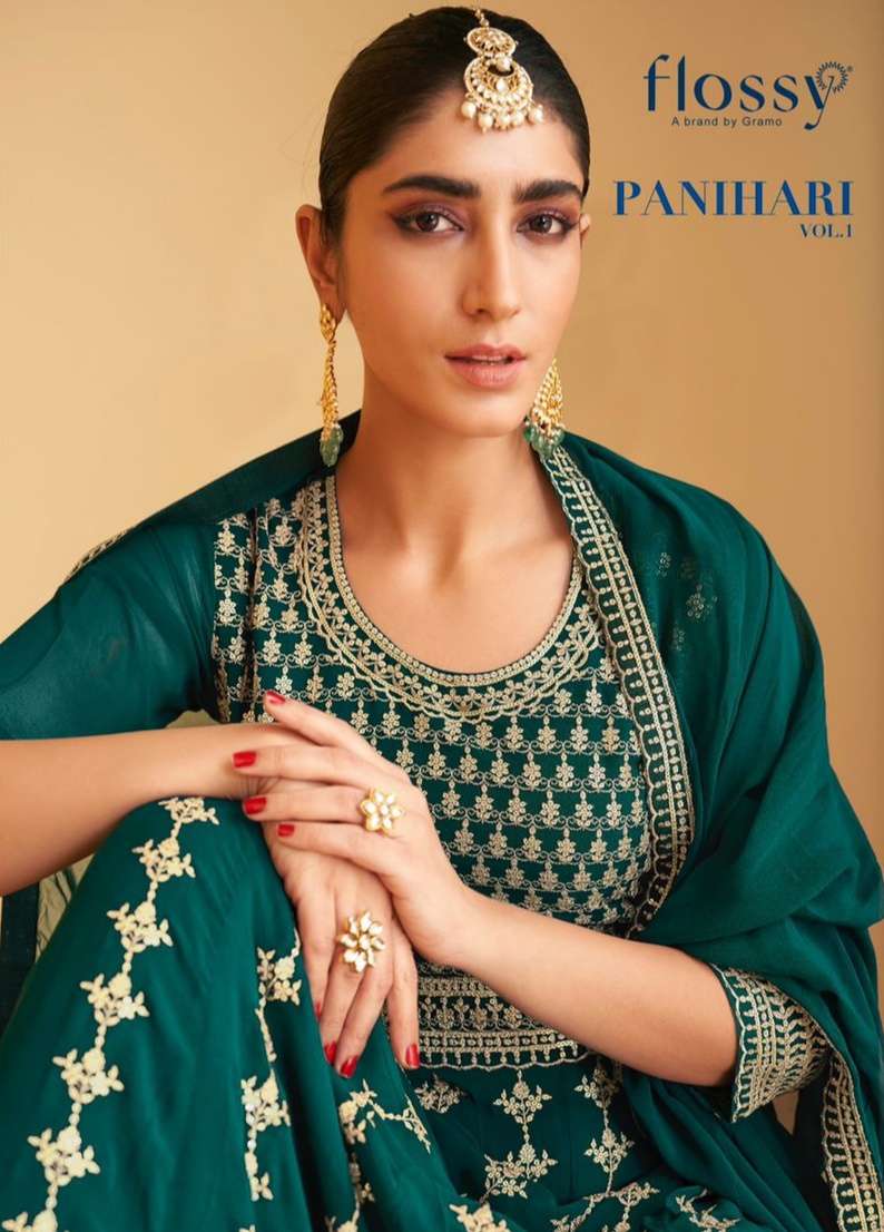 panihari vol 1 by flossy georgette readymade long party wear suits