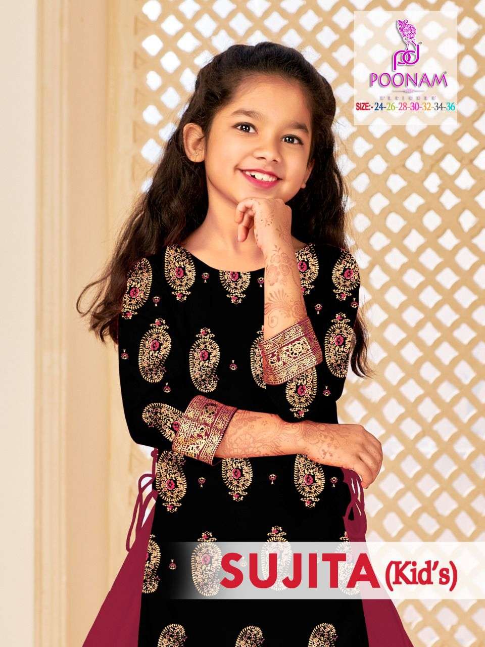 poonam kids sujita rayon designer kids gown collection