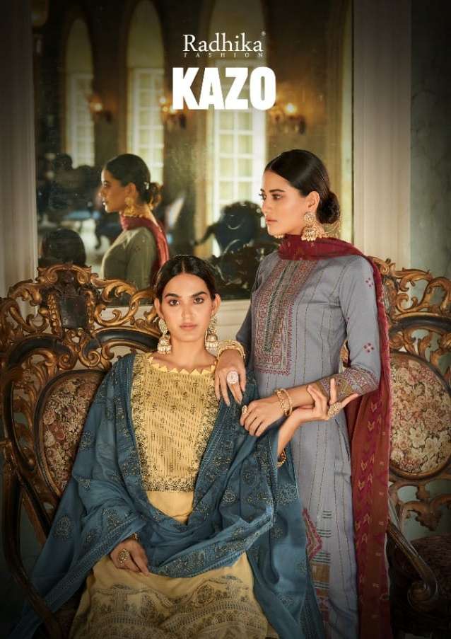 radhika kazo by azara cotton summer wear dress materials