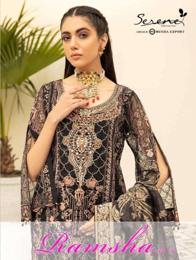ramsha vol 5 by megha exports georgette pakistani wedding suits