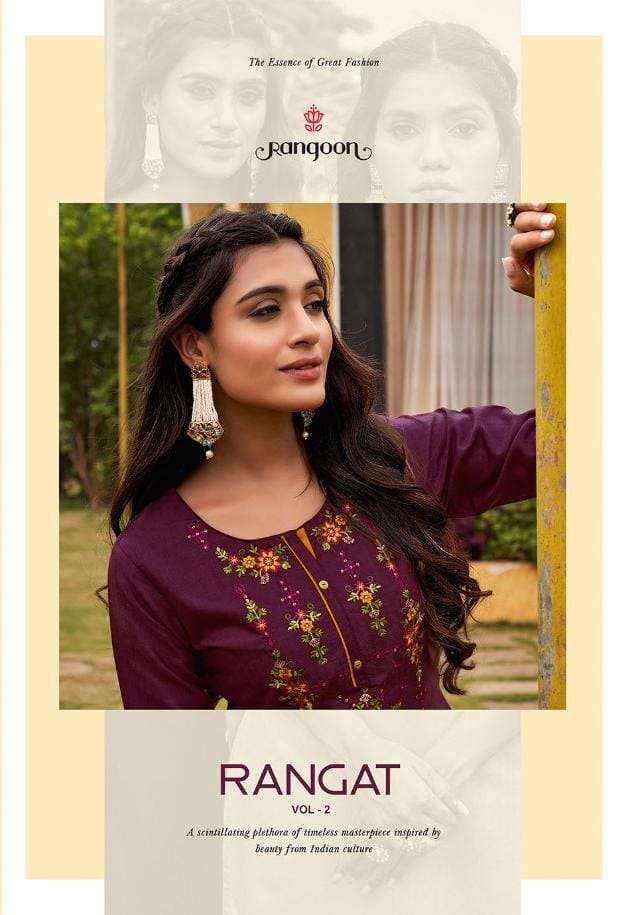 rangat vol 2 by rangoon cotton daily wear kurtis