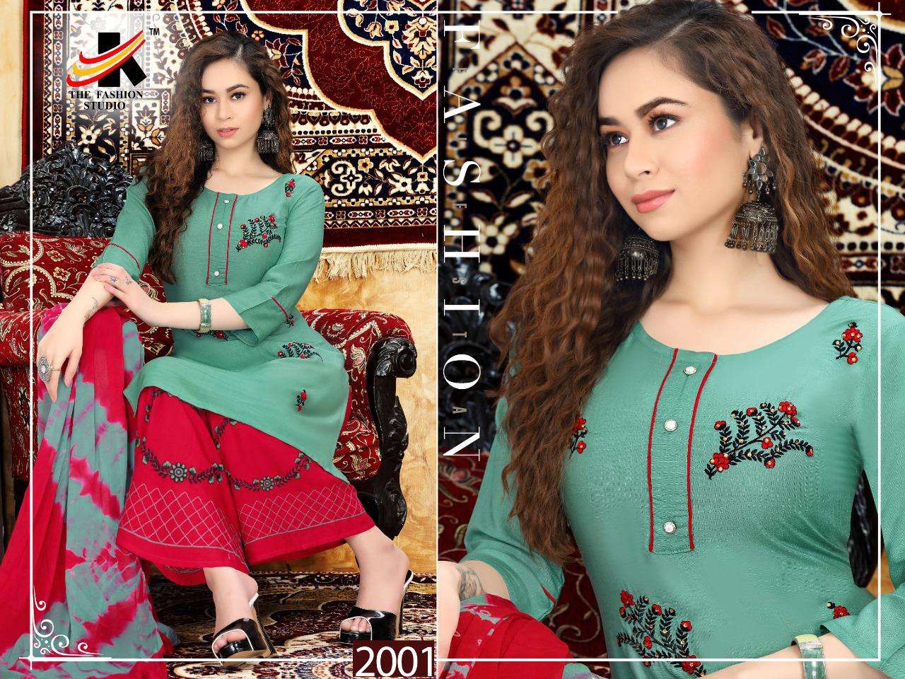 ROYAL QUEEN  VOL.3 BY THE FASHION STUDIO HEAVY RAYON READYMADE SUIT CATALOG WHOLESALER BEST RATE