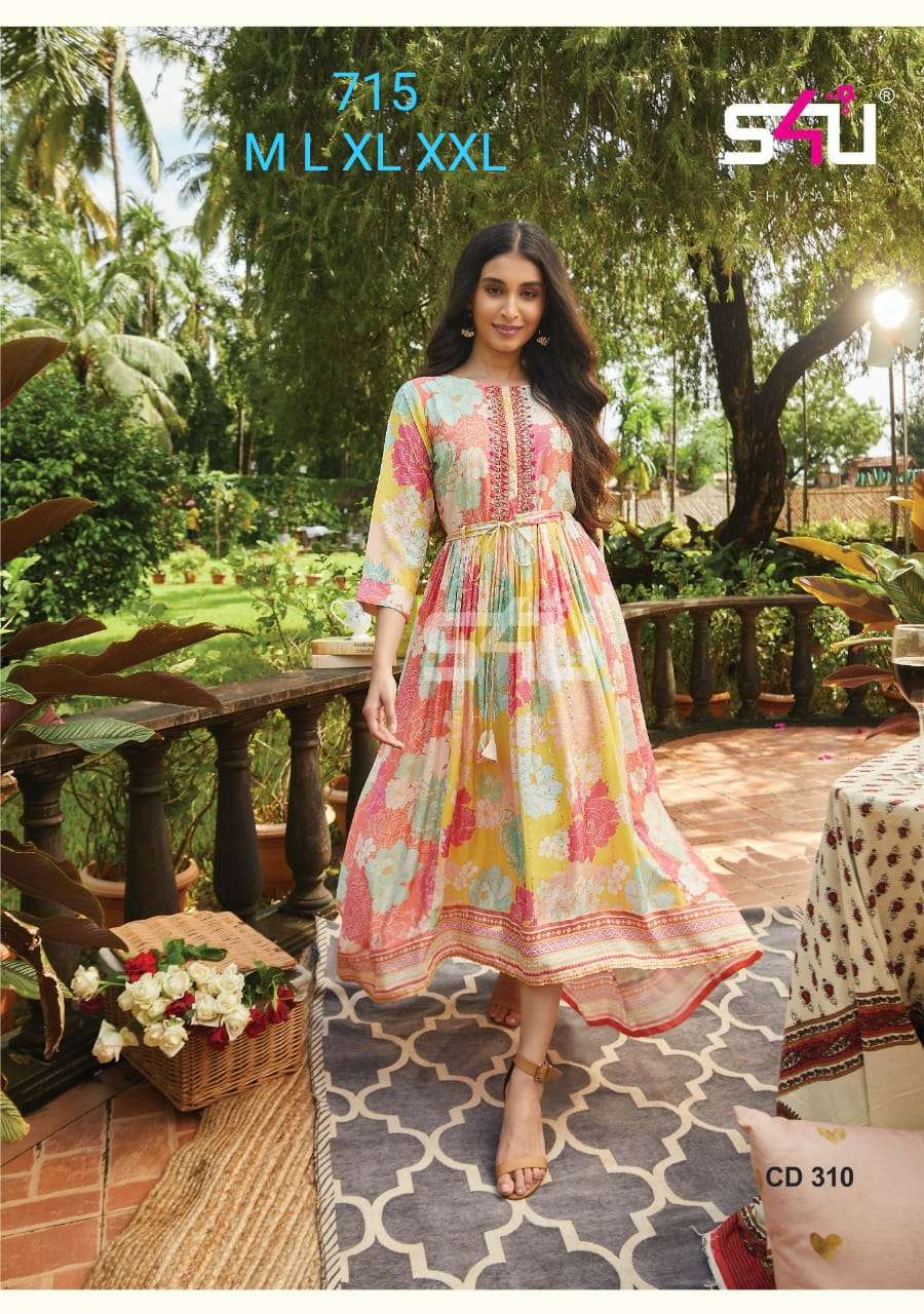 s4u 715 design combo set of look stunning kurtis 2022 