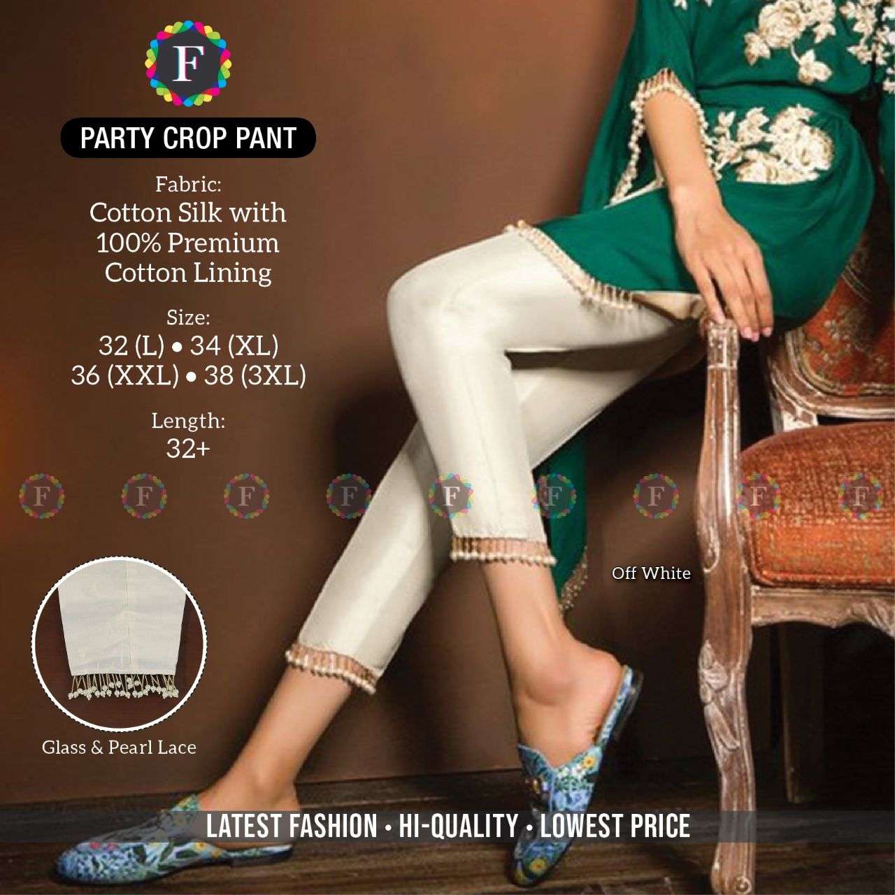 s4u party crop pant cotton silk fancy bottom wear 