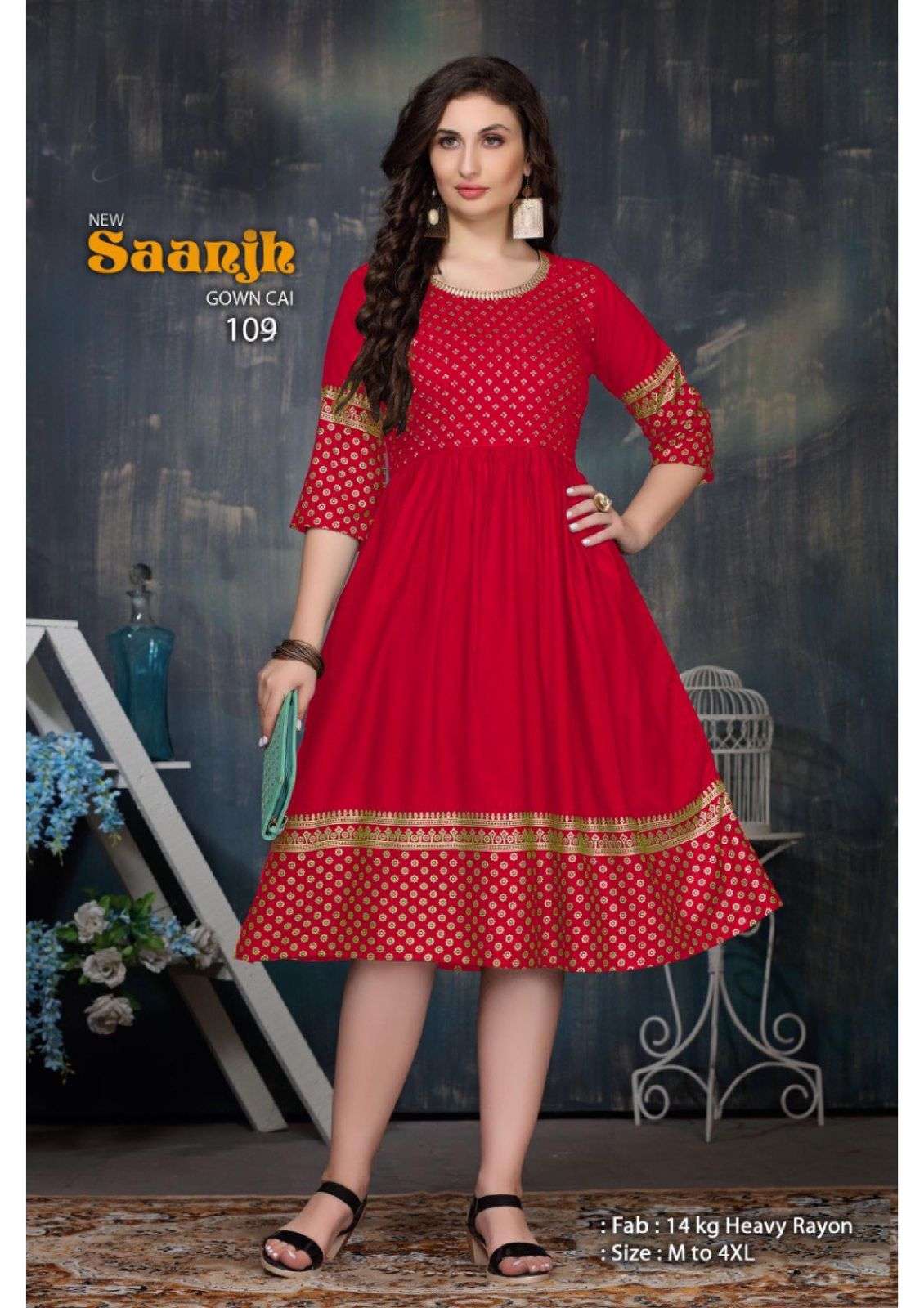 SAANJH VOL.2 BY BEAUTY QUEEN HEAVY RAYON WITH WORK KURTI CATALOG WHOLESALER BEST RATE CHENNAI MALAYSIA