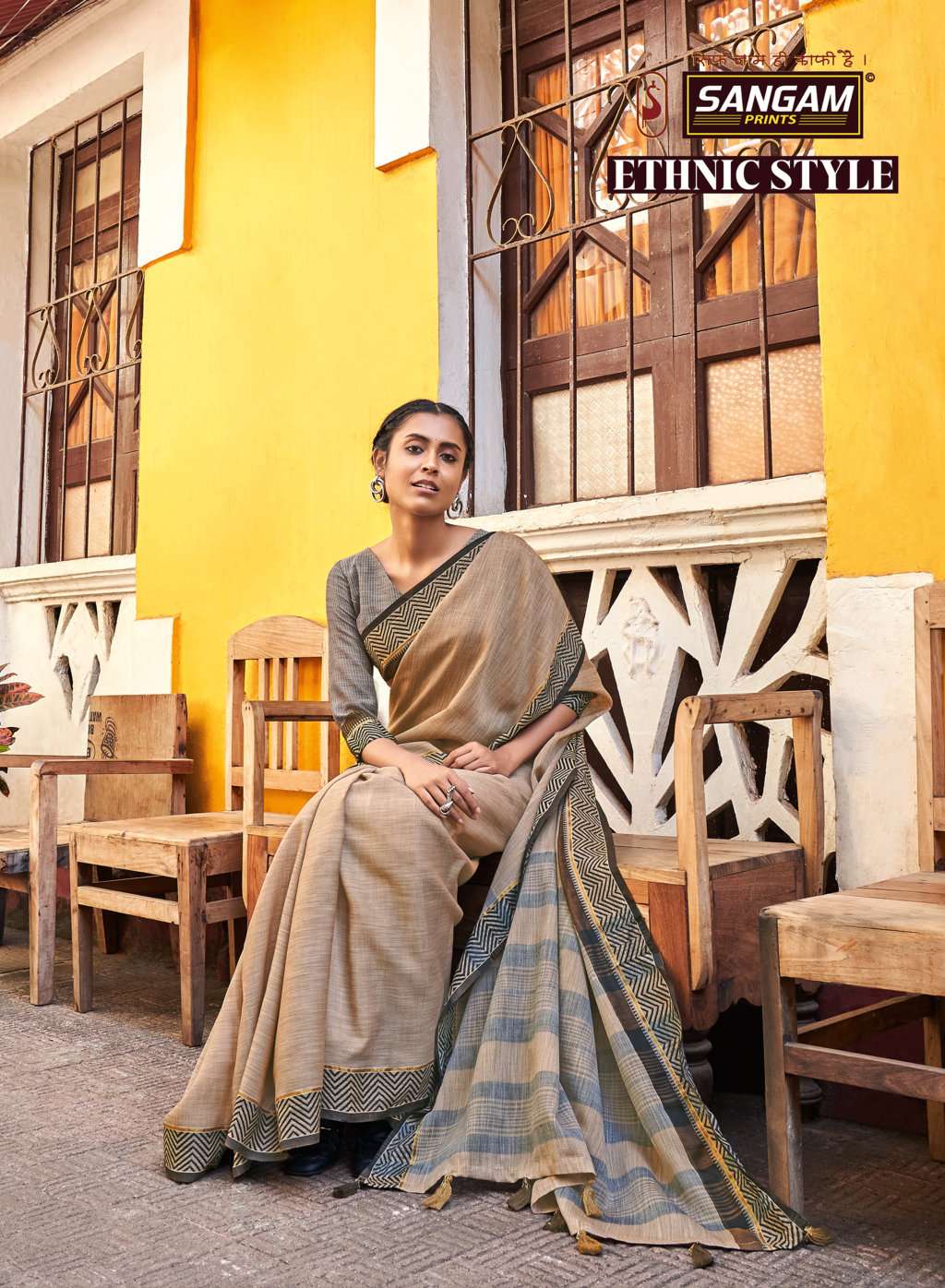 sangam prints ethnic style linen cotton saris wholesaler