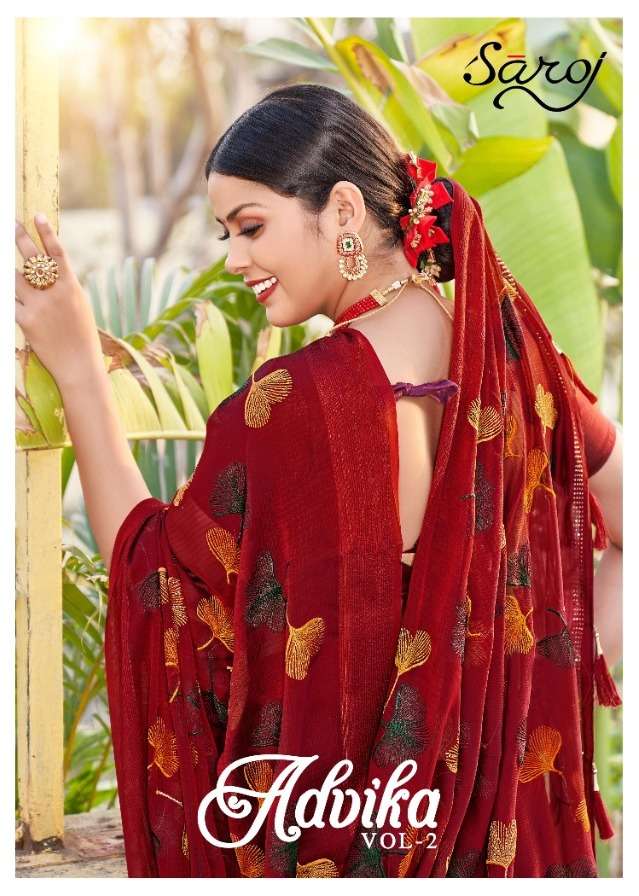 saroj advika vol 2 georgette work designer saree