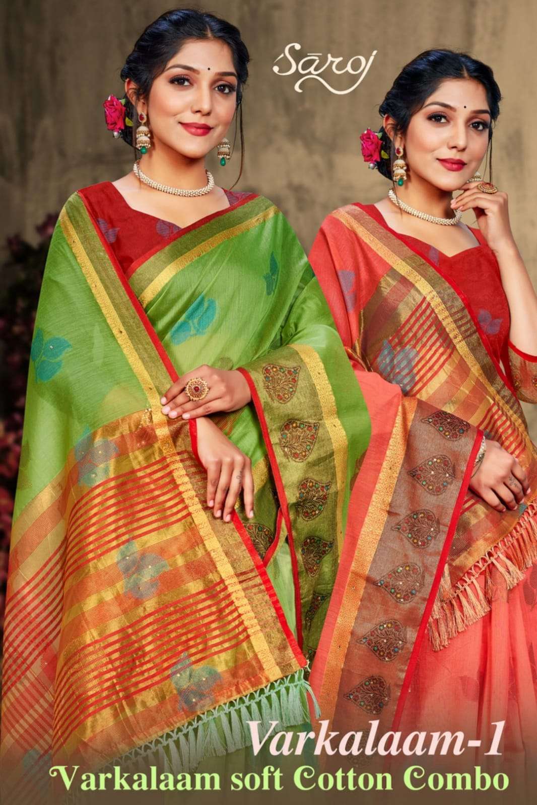 saroj varkalaam vol 1 cotton silk summer special fancy saree