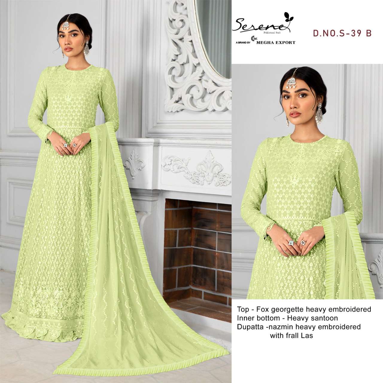 serene megha exportes feza vol 2 georgette long salwar kameez