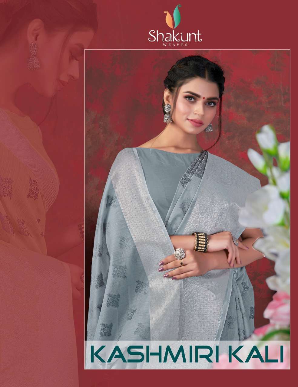 shakunt weaves kashmiri kali linen saree online supplier