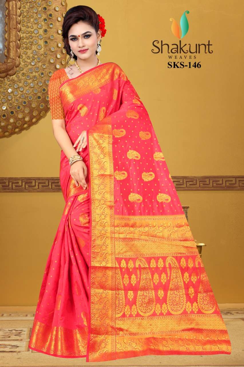 shakunt weaves sks-pure-2113 art silk sarees wholesaler in surat