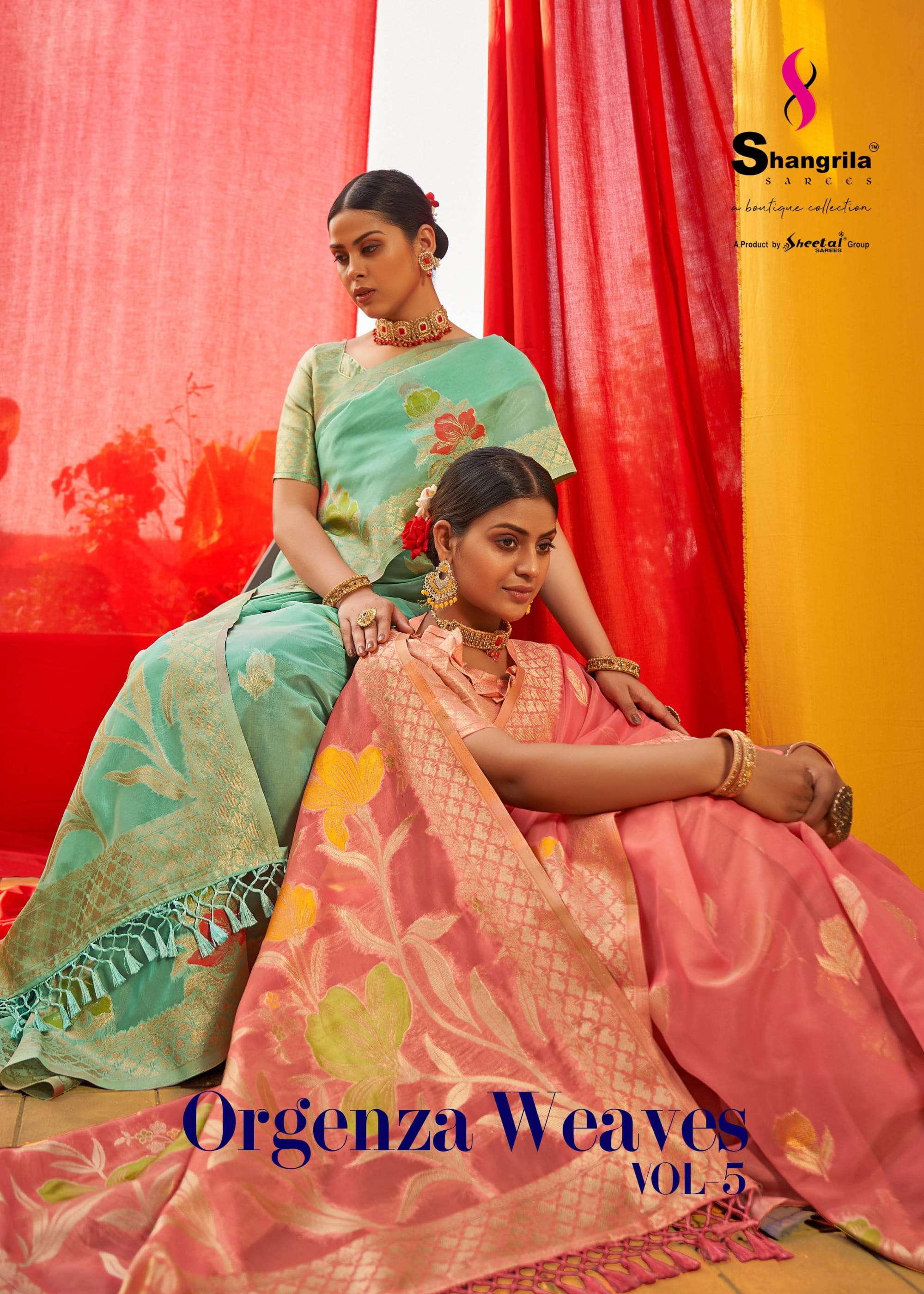 shangrila orgenza weaves vol 5 soft rich pallu sarees wholesale 