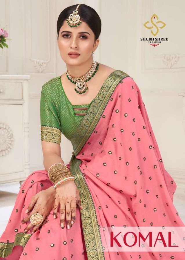 shubh shree creation komal vichitra with border work saris wholesaler 