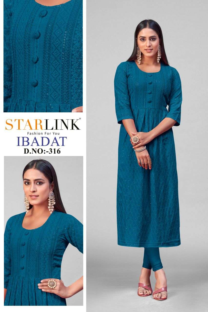 starlink ibaadat combo set of kurtis shiffli work 