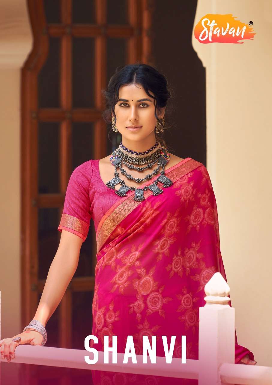 stavan shanvi weightless saree with border pattern wholesaler 