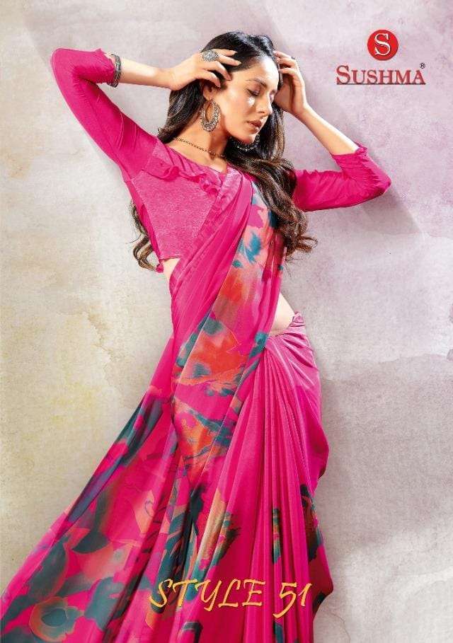 sushma style 51 crape printed casual wear sarees
