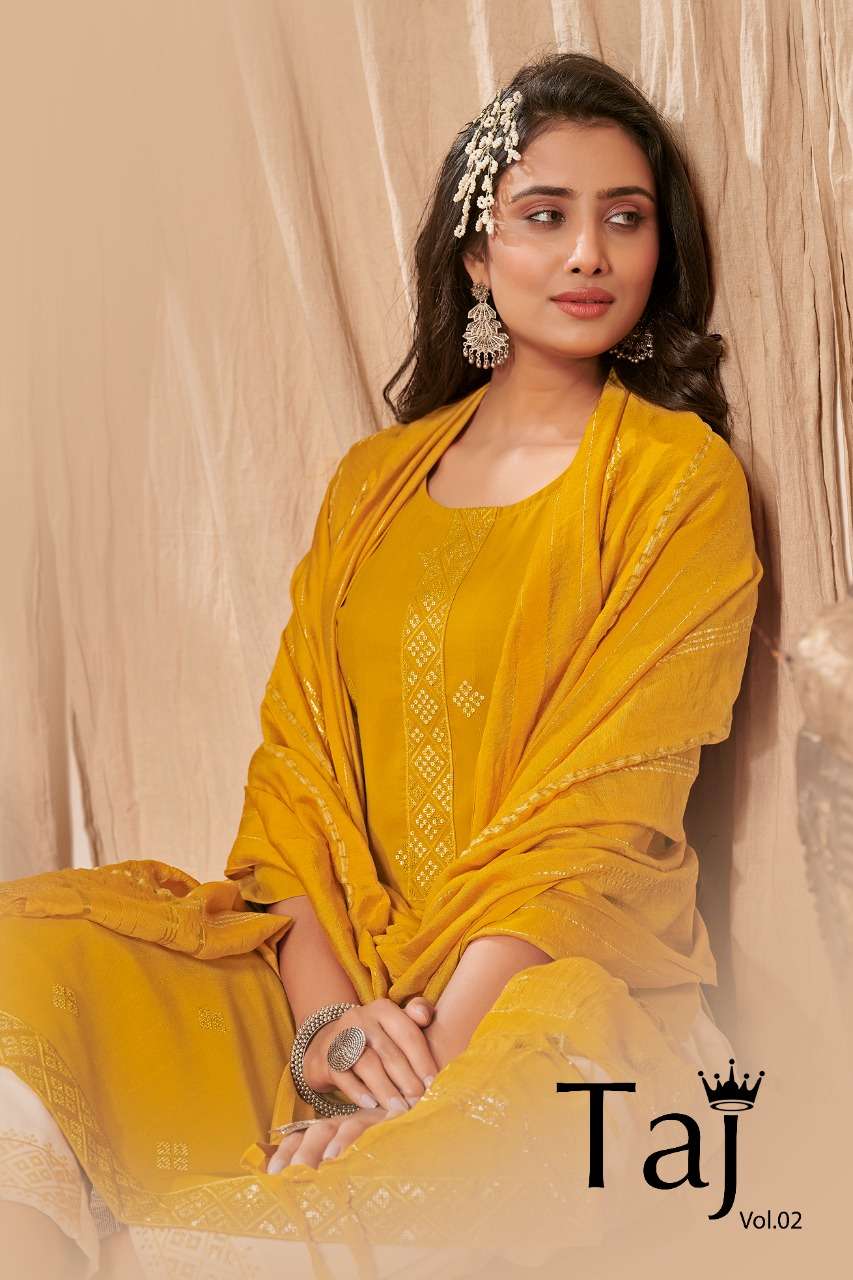 taj vol 2 by banwery cotton work readymade salwar kameez