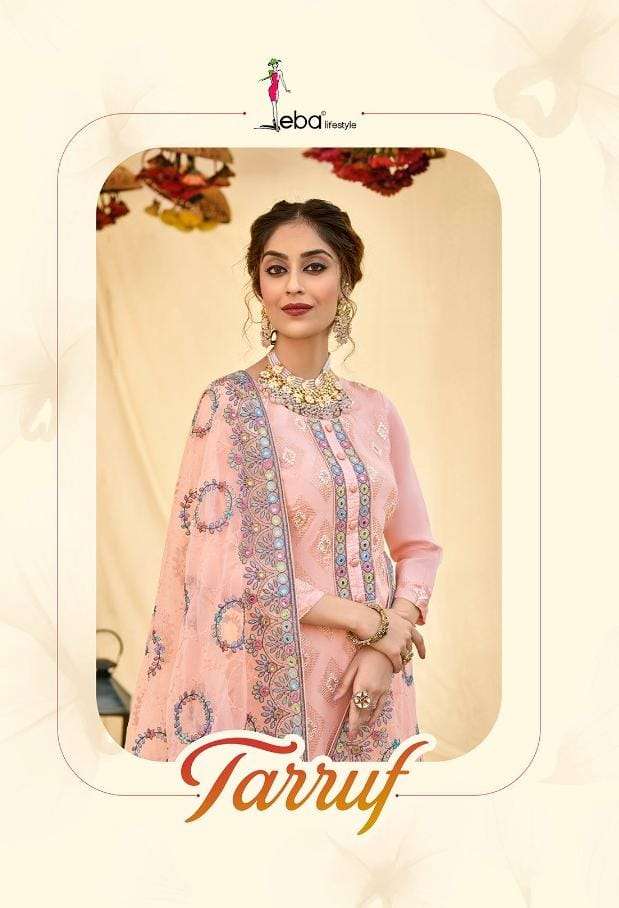 tarruf by eba lifestyle viscose organza work fancy salwar kameez