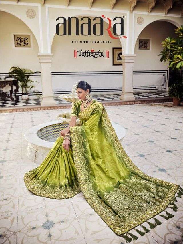 tathastu 5101-5109 series by anaara wedding wear silk fancy saree