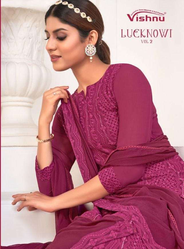 vishnu impex lucknowi vol 2 georgette ladies dress materials